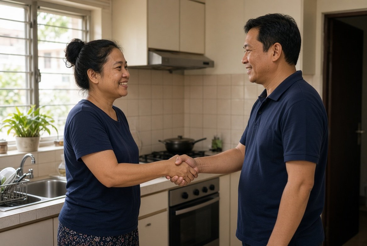 Happy customer after appliance repair