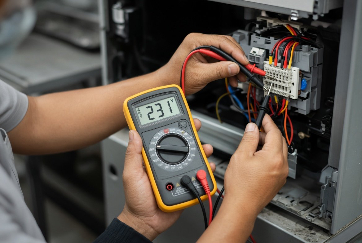 Testing an appliance with a multimeter